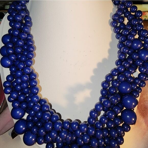 BAUBLEBAR GOLD TONE SAPPHIRE BLUE RESIN 20"-22" NECKLACE NWOT - Picture 2 of 6